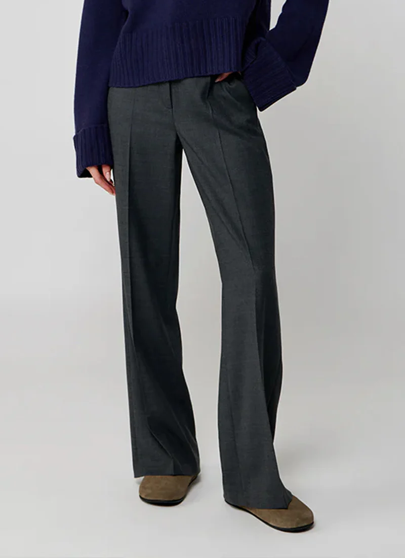 Goldy Double Wool Straight Leg Trousers