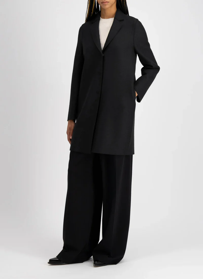 Pressed Wool Cocoon Coat - Image 3